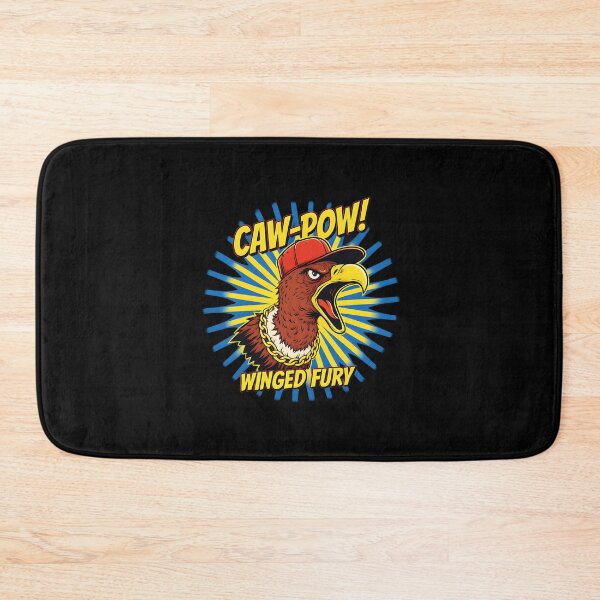 Item preview, CAW-POW! WINGED FURY | Comic Eagle Streetwear - Funny Hip Hop Hawk in Gold Chain & Red Hat designed and sold by Cree8if.