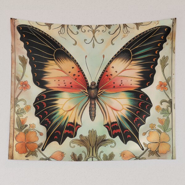 Item preview, Boho Butterfly Baby Blue 70s designed and sold by TheBohemianLark.