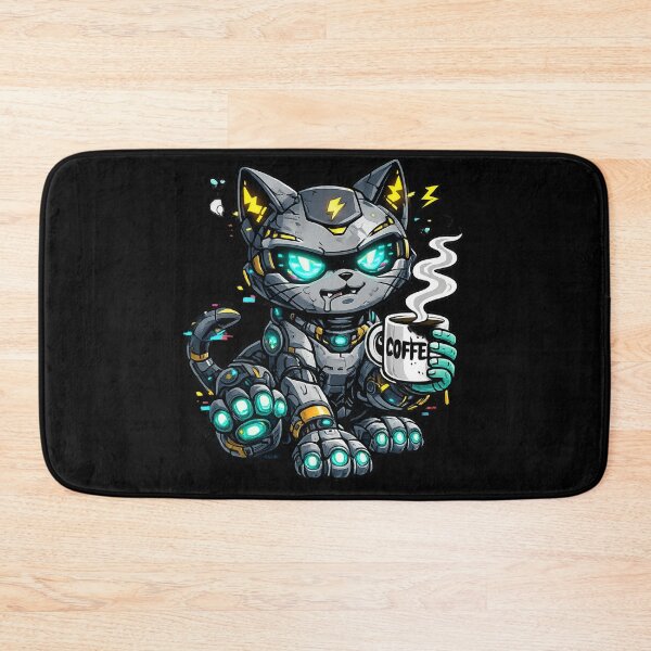 Item preview, Cyberpunk robot cat-futuristic, neon Taki kitty designed and sold by UnicornDreamers.