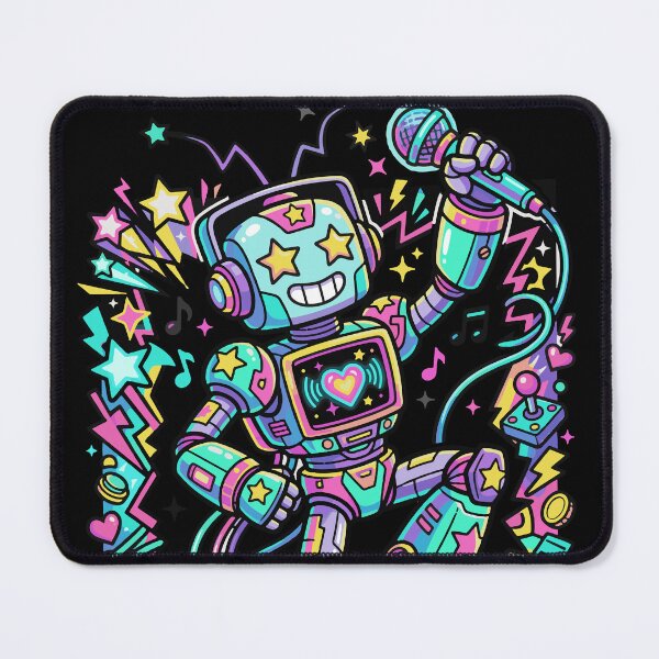 Item preview, VIBE ON Neon Robot Music Mascot – Colorful DJ Robot Streetwear Design designed and sold by AmazingEG.