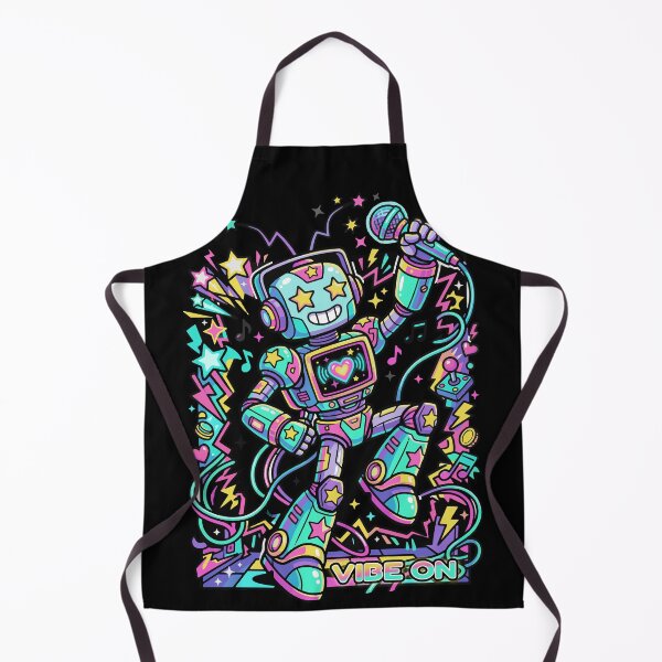 Item preview, VIBE ON Neon Robot Music Mascot – Colorful DJ Robot Streetwear Design designed and sold by AmazingEG.