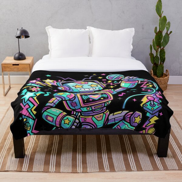 Item preview, VIBE ON Neon Robot Music Mascot – Colorful DJ Robot Streetwear Design designed and sold by AmazingEG.
