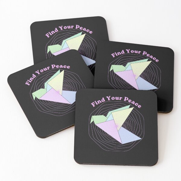 Item preview, Find Your Peace – Pastel Origami Bird with Spiral Waves designed and sold by Aquarius-club.