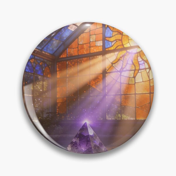 Item preview, Sunlit Amethyst Pyramid through Stained Glass designed and sold by JoreJj Z. Elprehzleinn.