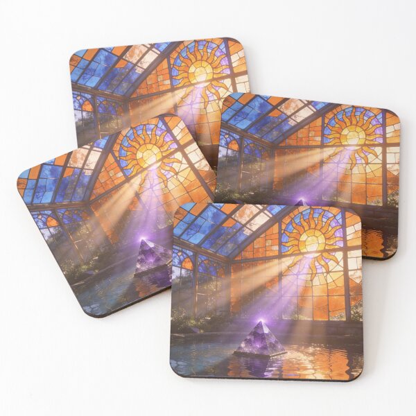 Item preview, Sunlit Amethyst Pyramid through Stained Glass designed and sold by JoreJj Z. Elprehzleinn.