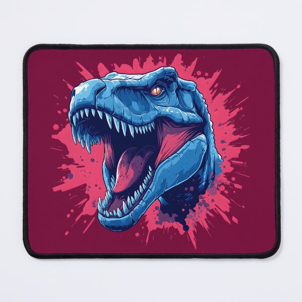 Item preview, Dinosaur 3 - Blue Roaring T-Rex Pink Splatter designed and sold by NikaNavi.