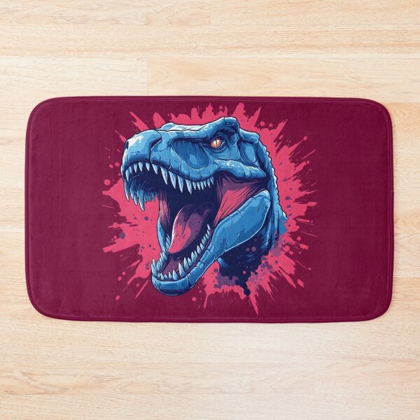 Item preview, Dinosaur 3 - Blue Roaring T-Rex Pink Splatter designed and sold by NikaNavi.