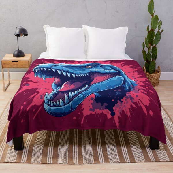 Item preview, Dinosaur 3 - Blue Roaring T-Rex Pink Splatter designed and sold by NikaNavi.