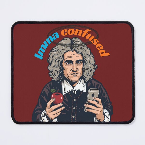 Item preview, Newton Can’t Decide: Apple or iPhone? | Funny Science Tech Parody designed and sold by Mohtarma Designs.