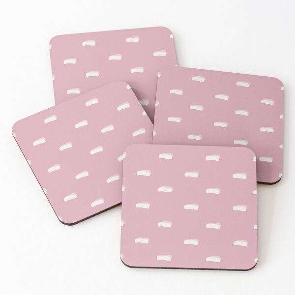 Item preview, White Minimalist Dashes on Pastel Crimson designed and sold by KSimpson838.