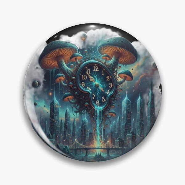 Item preview, Surreal Mushroom Timepiece Cityscape designed and sold by dragonmotor7.