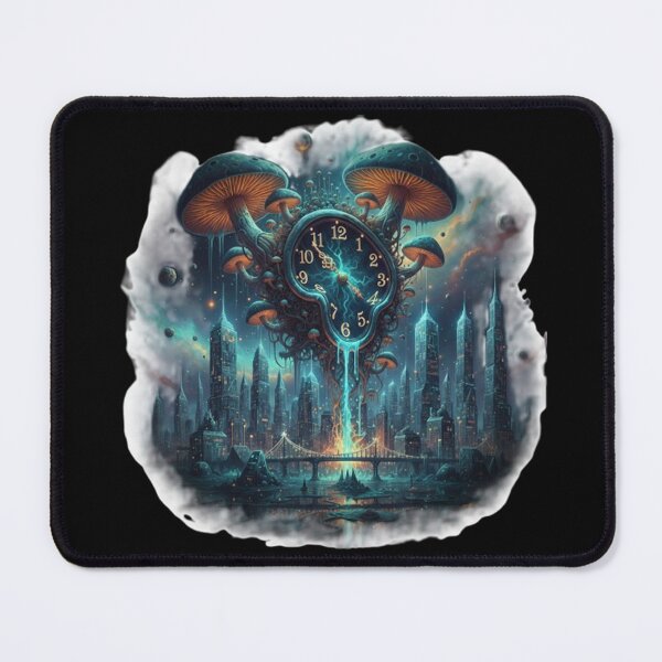 Item preview, Surreal Mushroom Timepiece Cityscape designed and sold by dragonmotor7.