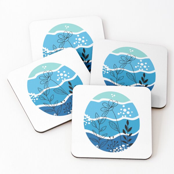 Item preview, Calm Blue Botanical Abstract Illustration designed and sold by TintaraGardenCo.