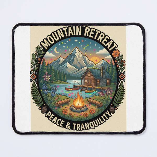 Item preview, Mountain Retreat - Peace & Tranquility Vintage Emblem  designed and sold by MARSHORY.