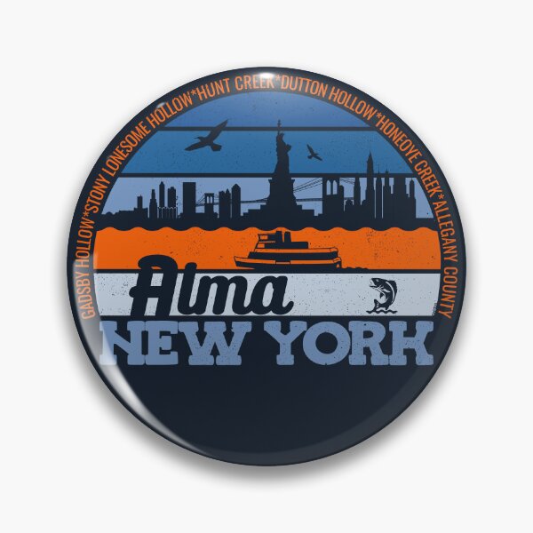 Item preview, Alma New York Sunset Retro Vintage Local Pride Logo designed and sold by CRHPOD20.