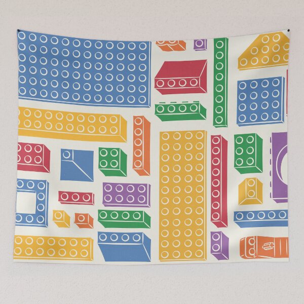 Item preview, Colorful Toy Building Blocks in Geometric Composition (Light Background) designed and sold by LizuliArt.
