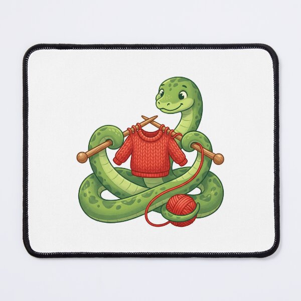 Item preview, Cute Green Snake Knitting Tiny Red Sweater designed and sold by Kvarny.