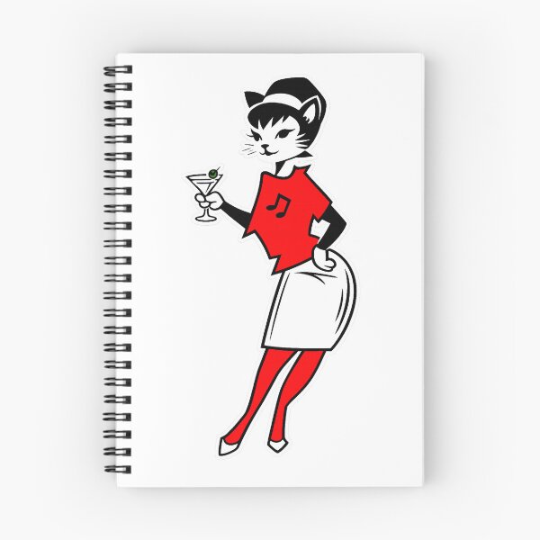 Item preview, Ska Cat Girl Martini – Retro 2 Tone Style Sticker designed and sold by PIXEL POP DESIGNS - Beyond the Norm!.