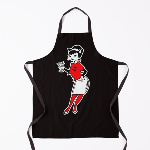 Artikelvorschau, Ska Cat Girl Martini – Retro 2 Tone Style Sticker entworfen und verkauft von PIXEL POP DESIGNS - Beyond the Norm!.