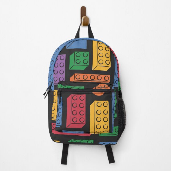 Item preview, Colorful Toy Building Blocks in Geometric Composition (Dark Background) designed and sold by LizuliArt.