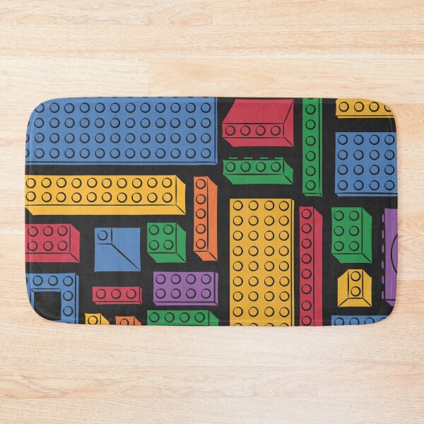 Item preview, Colorful Toy Building Blocks in Geometric Composition (Dark Background) designed and sold by LizuliArt.