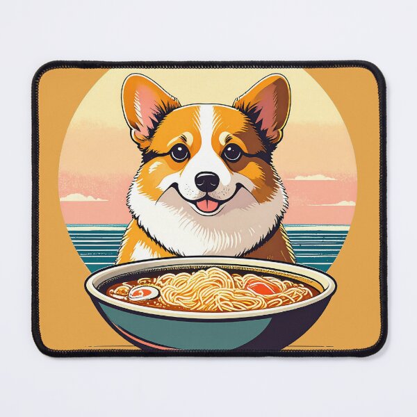 Item preview, Corgi Eating Ramen Japanese Pop Art designed and sold by icemanphotos.