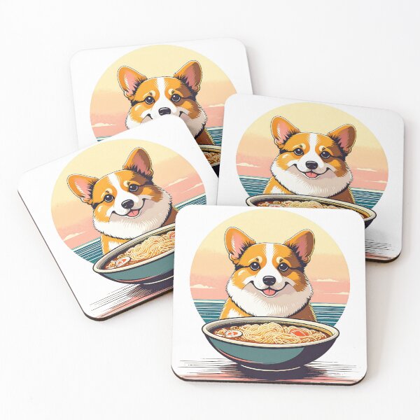 Item preview, Corgi Eating Ramen Japanese Pop Art designed and sold by icemanphotos.