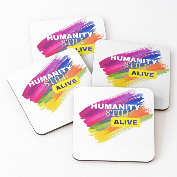 Item preview, Humanity Still Alive Typography Design | Motivational Quote Colorful Brush Art designed and sold by gazaliya.