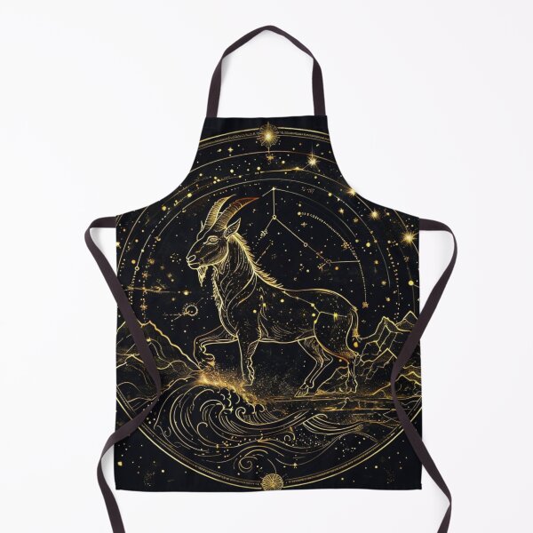 Item preview, Capricorn Zodiac Black & Gold Celestial Art designed and sold by digitalvibe4u.