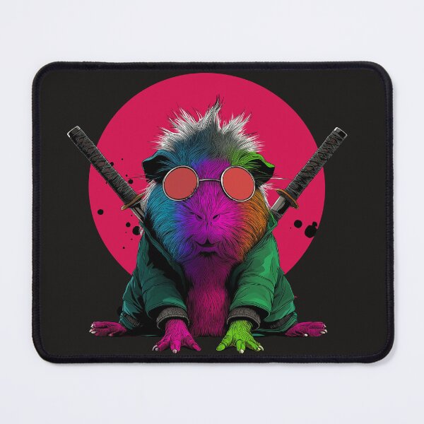 Item preview, Cyberpunk Guinea Pig – Neon Samurai Animal, Vaporwave Style, Cool Rodent Art designed and sold by Valvarius-vibe.
