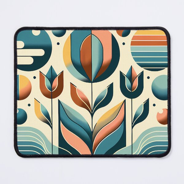 Item preview, Geometric Botanical Flowers in Retro Shapes designed and sold by InkSmithery.