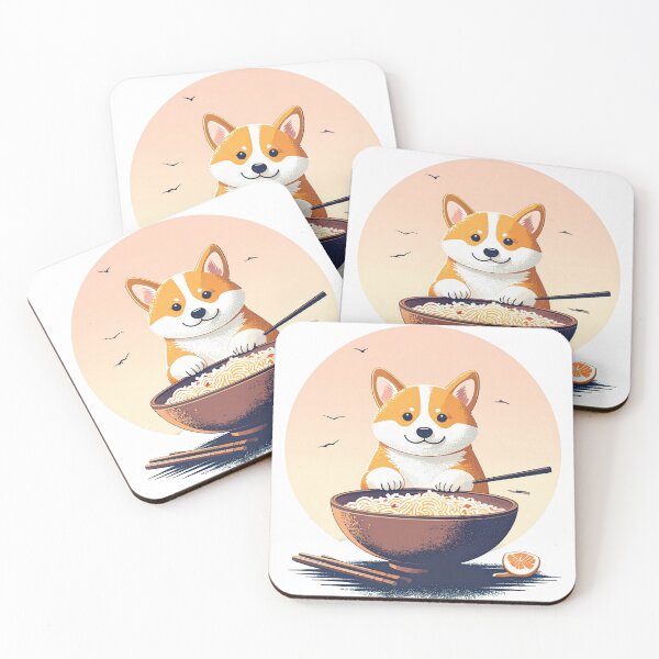 Item preview, Corgi Eating Ramen Japanese Pop Art designed and sold by icemanphotos.