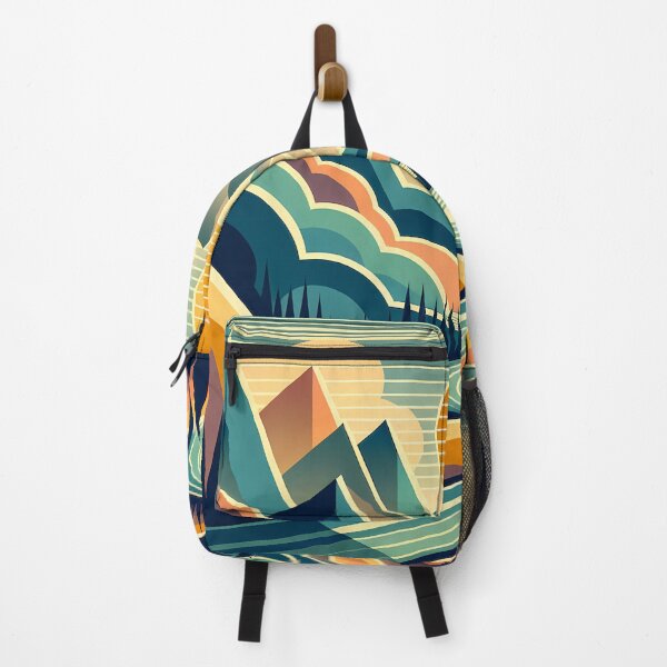 Item preview, Geometric Mountain Valley at Sunset designed and sold by InkSmithery.