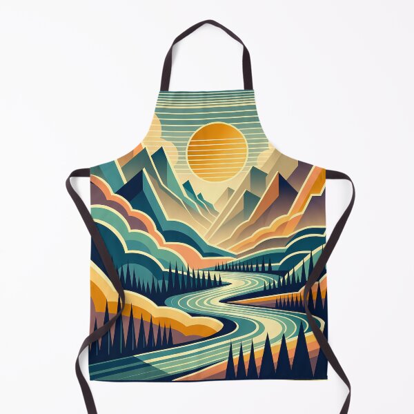Item preview, Geometric Mountain Valley at Sunset designed and sold by InkSmithery.