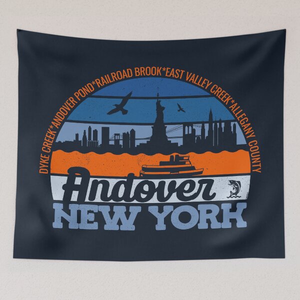 Item preview, Andover New York Sunset Retro Vintage Local Pride Logo designed and sold by CRHPOD20.