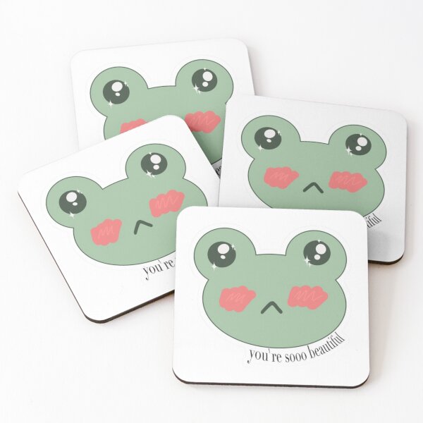 Item preview, Cute Kawaii Frog You’re So Beautiful Aesthetic Self Love Frog Sticker designed and sold by ZYNORAworld.