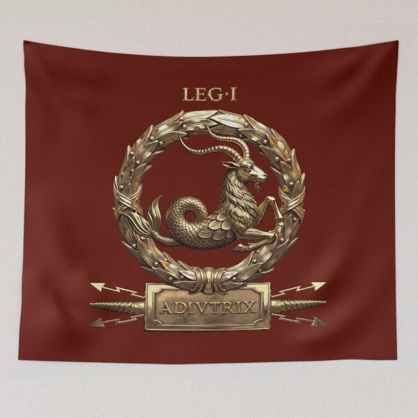 Item preview, Standard Emblem of the Rescuer First Legion - Symbol of Legio I Adiutrix on Red Velvet designed and sold by Serge Averbukh Art Studio.