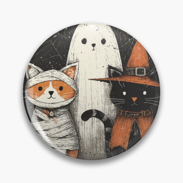 Item preview, Cats Trio Autumn Halloween Mummy Witch Ghost designed and sold by GrinGalore.