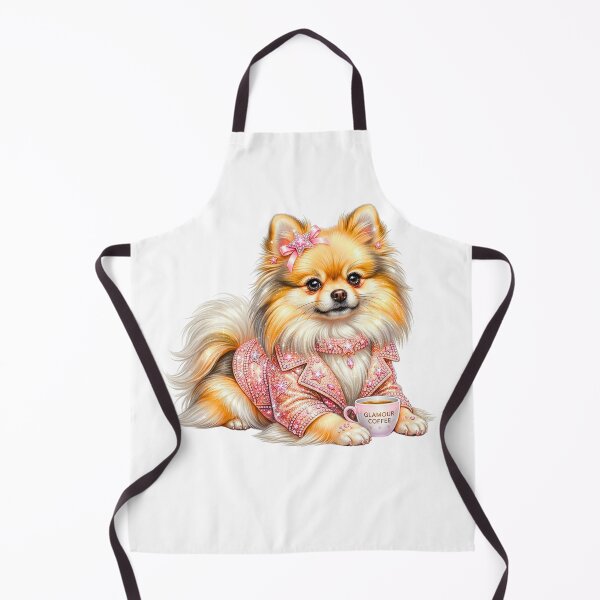 Item preview, Glamour Pomeranian in Pink Sparkles - Luxury Coffee Dog Art designed and sold by LazyScreations.