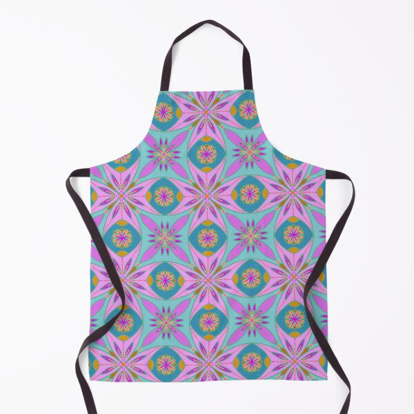 Item preview, Retro Hippie Floral Pattern on Teal Background designed and sold by anamariafischer.