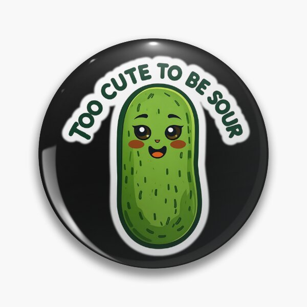 Item preview, Too Cute To Be Sour Funny Pickle Sticker designed and sold by Basma Designs | Retro, Kawaii Shirts & Stickers.