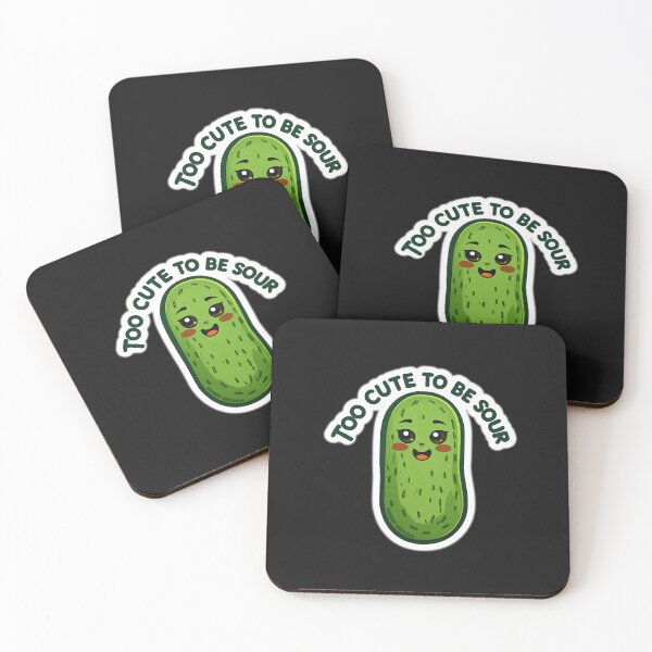 Item preview, Too Cute To Be Sour Funny Pickle Sticker designed and sold by Basma Designs | Retro, Kawaii Shirts & Stickers.
