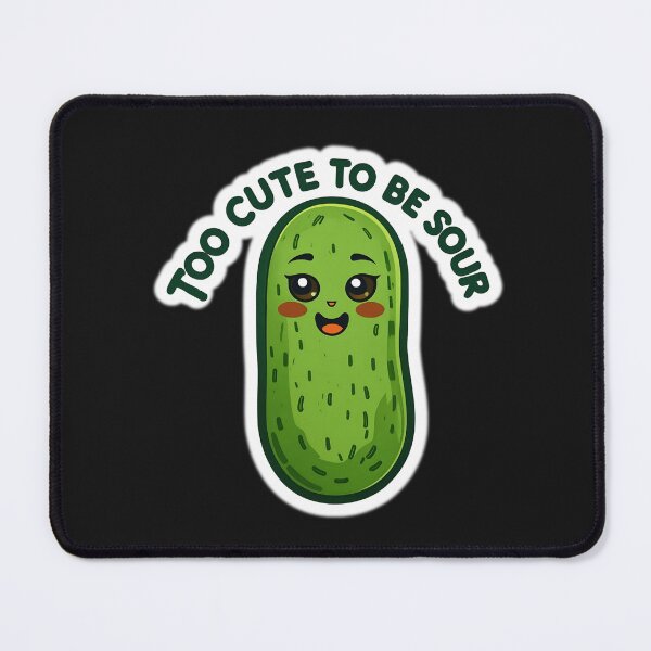 Item preview, Too Cute To Be Sour Funny Pickle Sticker designed and sold by Basma Designs | Funny Shirts, Stickers & Mugs.