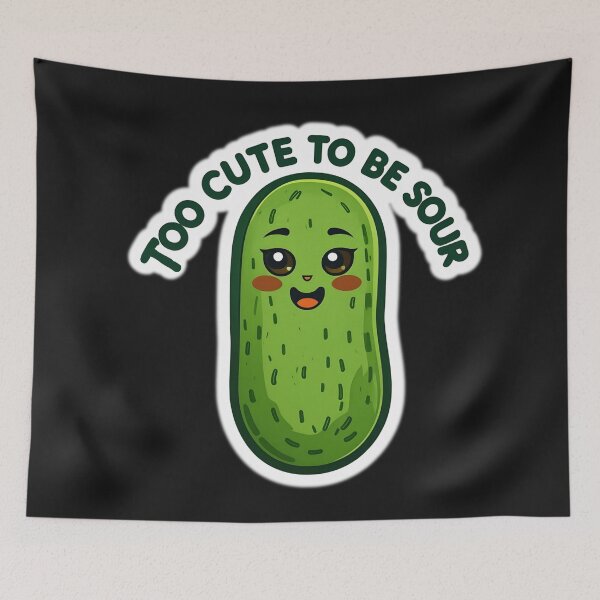 Item preview, Too Cute To Be Sour Funny Pickle Sticker designed and sold by Basma Designs | Funny Shirts, Stickers & Mugs.