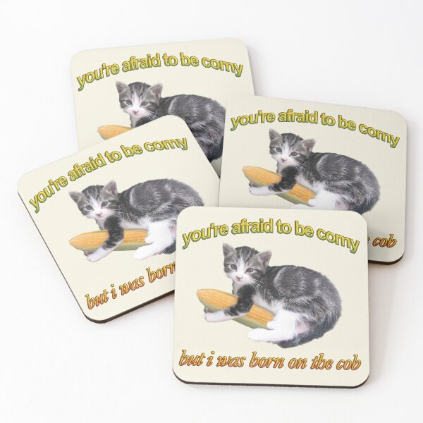 Item preview, You're afraid to be corny cat corn pun designed and sold by snazzyseagull.