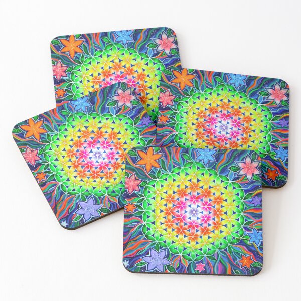 Item preview, Flower of Life Psychedelic Glow  designed and sold by shantilovesart.