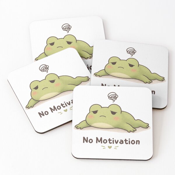 Item preview, No Motivation Frog | Cute Kawaii Aesthetic | Lazy Mood Design designed and sold by The Mood Index.