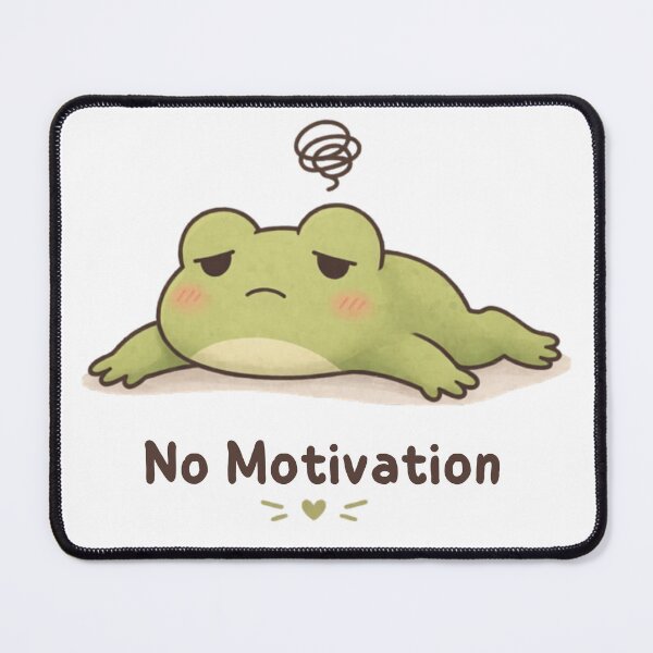 Item preview, No Motivation Frog | Cute Kawaii Aesthetic | Lazy Mood Design designed and sold by The Mood Index.
