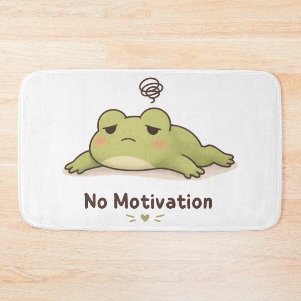 Item preview, No Motivation Frog | Cute Kawaii Aesthetic | Lazy Mood Design designed and sold by The Mood Index.