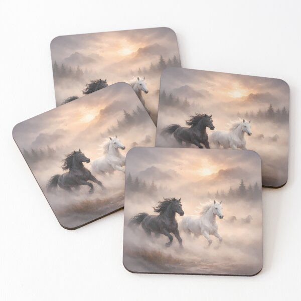 Item preview, Wild horses run through mystical nature designed and sold by Spirit75.